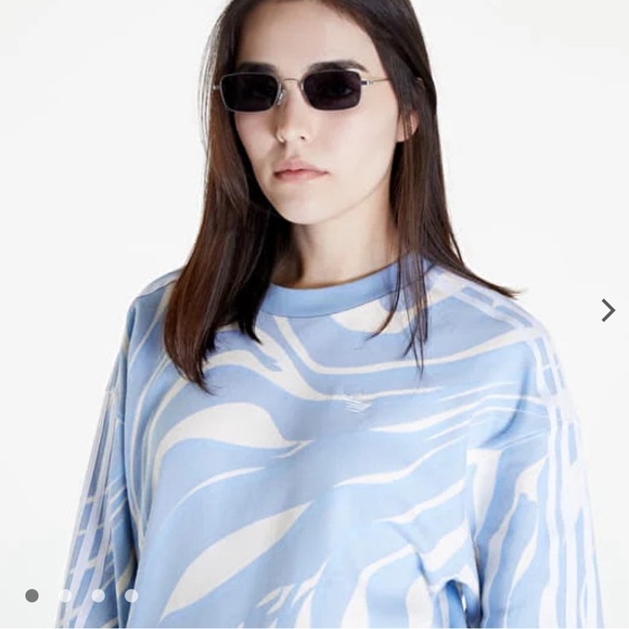 Brand NWT Adidas AOP sweatshirt light blue size XL SOLD OUT ONLINE - Picture 2 of 3